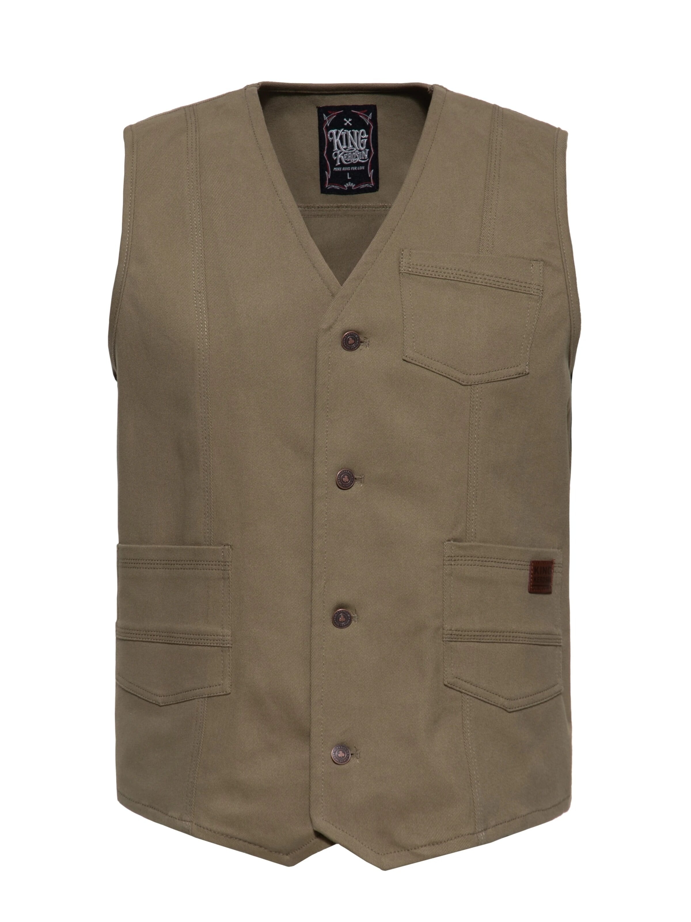 King Kerosin Vest in Green: front