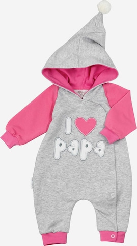 Baby Sweets Dungarees 'I love Papa' in Pink: front