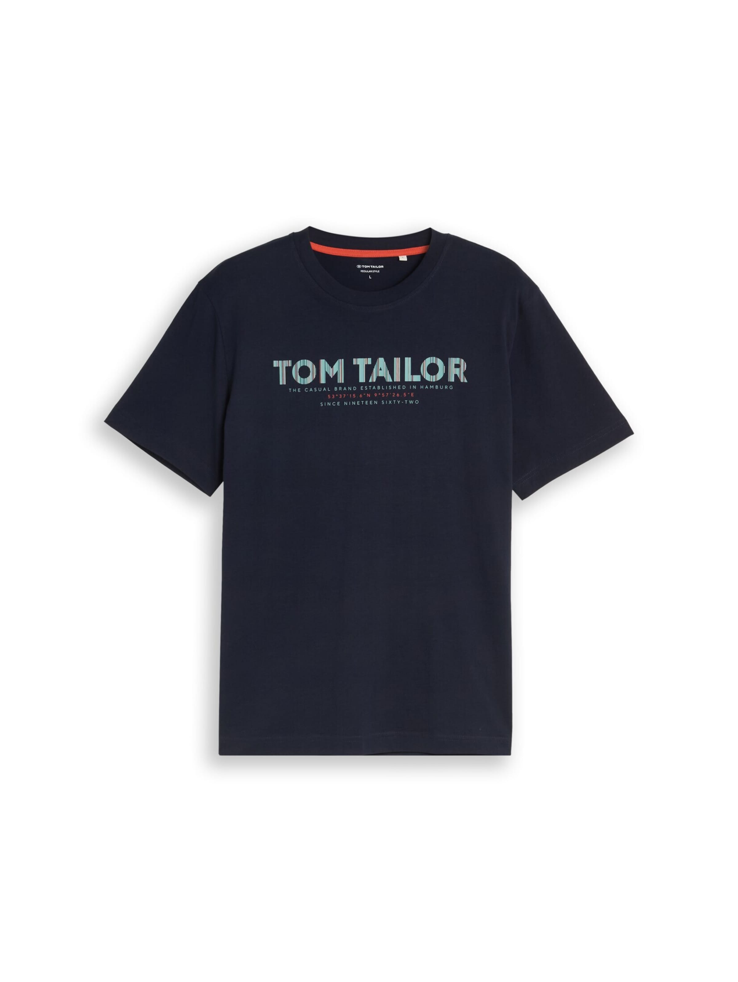 TOM TAILOR Shirt in XXL in de kleur Opaal / Donkerblauw / Cranberry, Productweergave