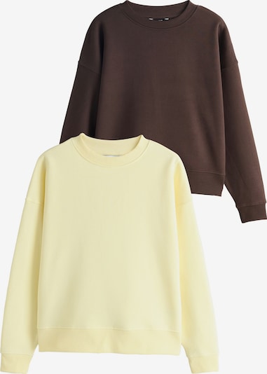 Next Sweater majica 'Essentials' u čokolada / pastelno žuta, Pregled proizvoda