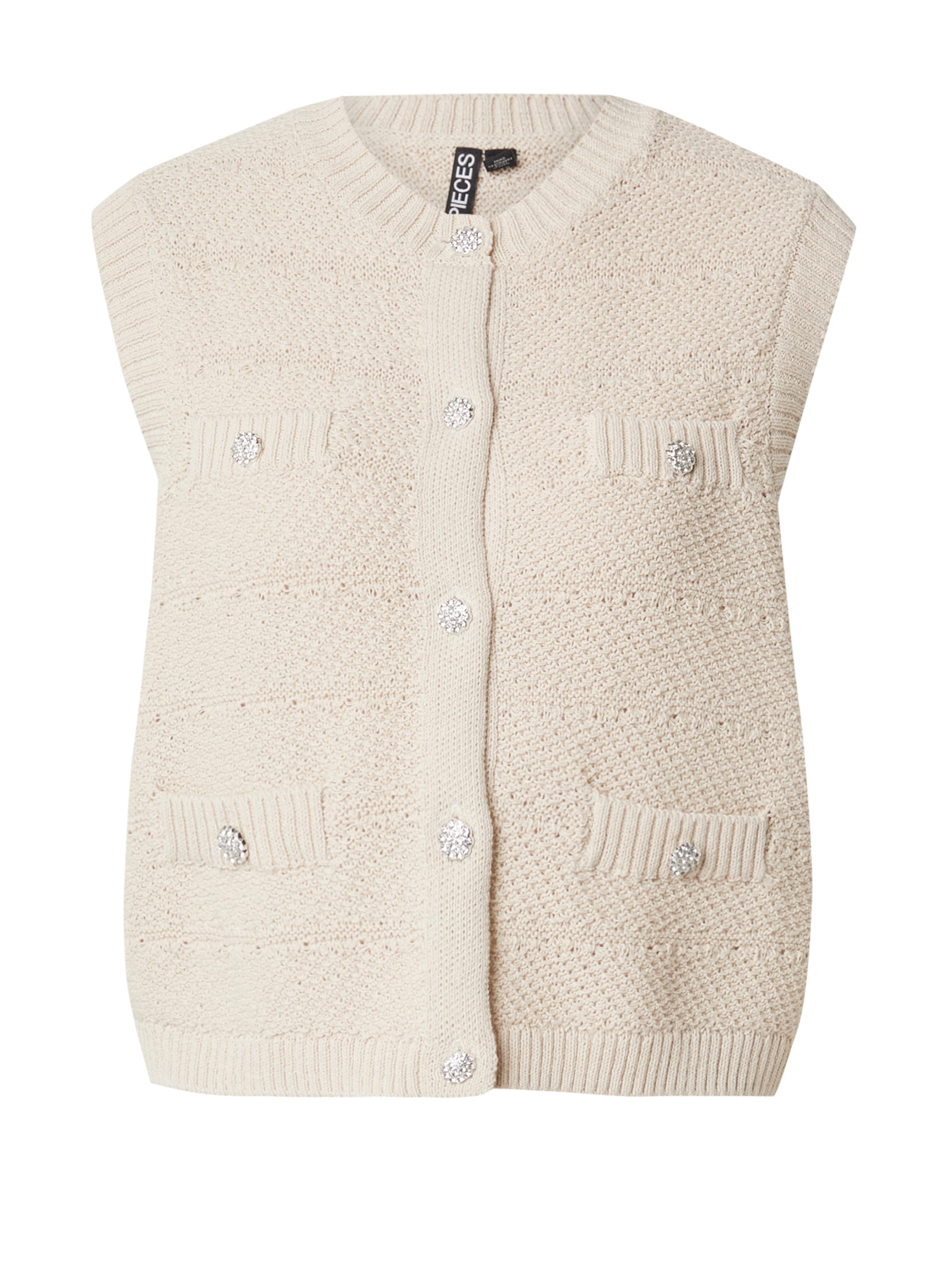 PIECES Knitted Vest 'PCJENA' in Grey: front