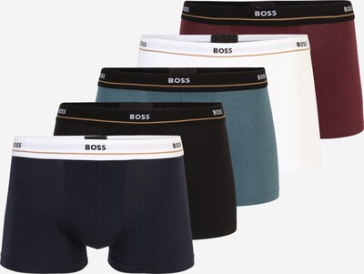 BOSS Black Bokserishortsit 'Essential' värissä turkoosi / viininpunainen / musta / valkoinen, Tuotenäkymä