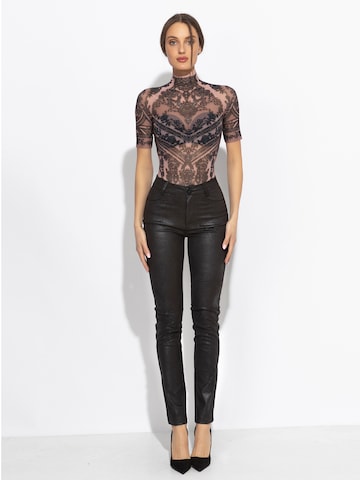 JIORO Blusenbody 'GRAFFITI POWDER' in Mischfarben