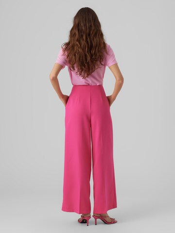 VERO MODA Wide Leg Bukser med fals i pink