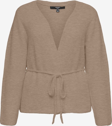 Vero Moda Curve Gebreid vest 'VMCORA' in Beige: voorkant