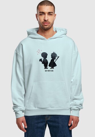 Merchcode Sweatshirt 'Banksy - Boy Meets Girl' in Blauw: voorkant