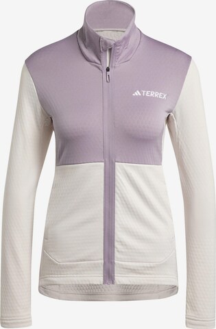 ADIDAS TERREX Athletic Fleece Jacket 'Multi Light' in Purple: front