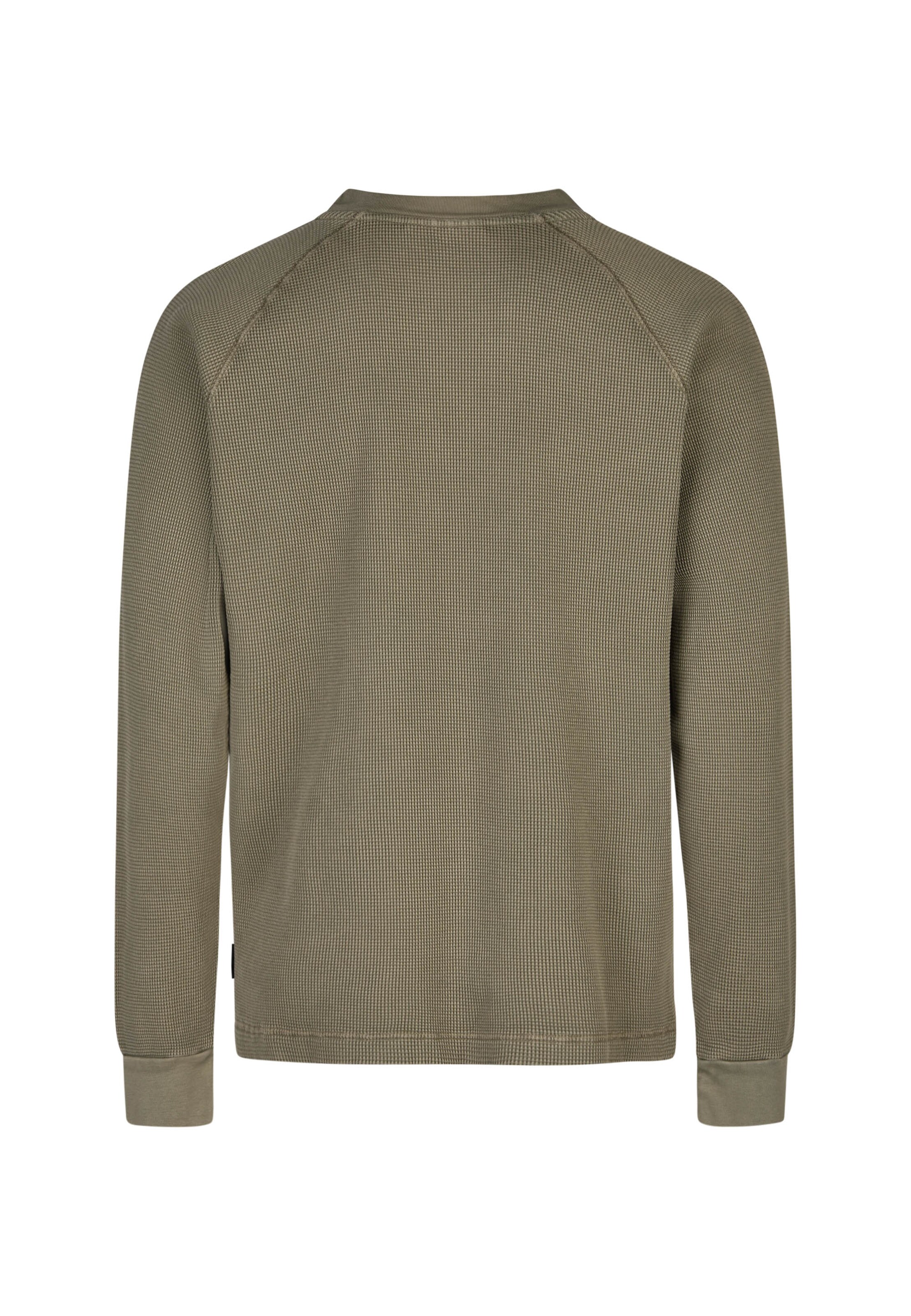 Cleptomanicx Longsleeve 'Boxy Crewneck Thermal' in Braun