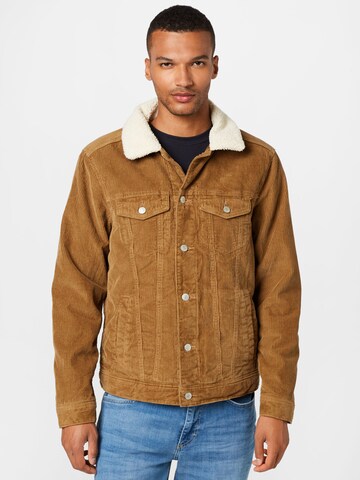 HOLLISTER Between-season jacket 'SHERPA' in Brown: front