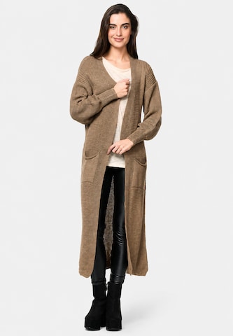 Manteau en tricot Elara en marron