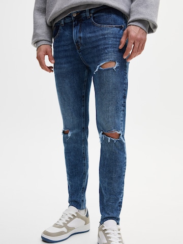 Skinny Jeans de la Pull&Bear pe albastru