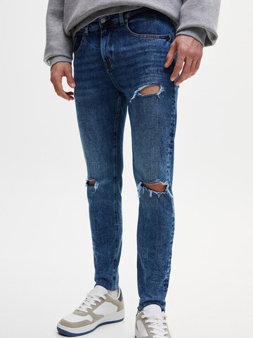 Skinny Jeans de la Pull&Bear pe albastru