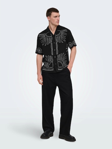Only & Sons - Ajuste regular Camisa 'ONSWRIGHT' en negro