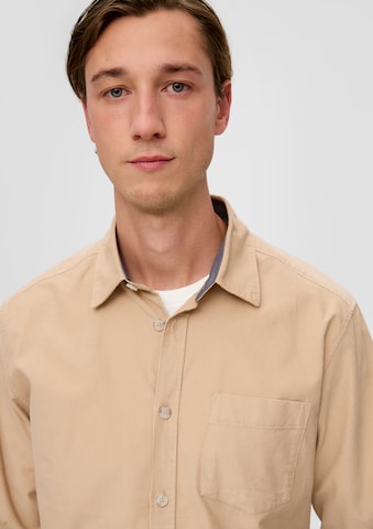 s.Oliver Regular fit Button Up Shirt in Beige