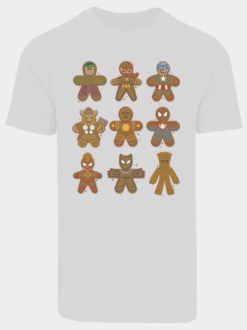 T-Shirt 'Christmas Lebkuchen Avengers' F4NT4STIC en blanc : devant