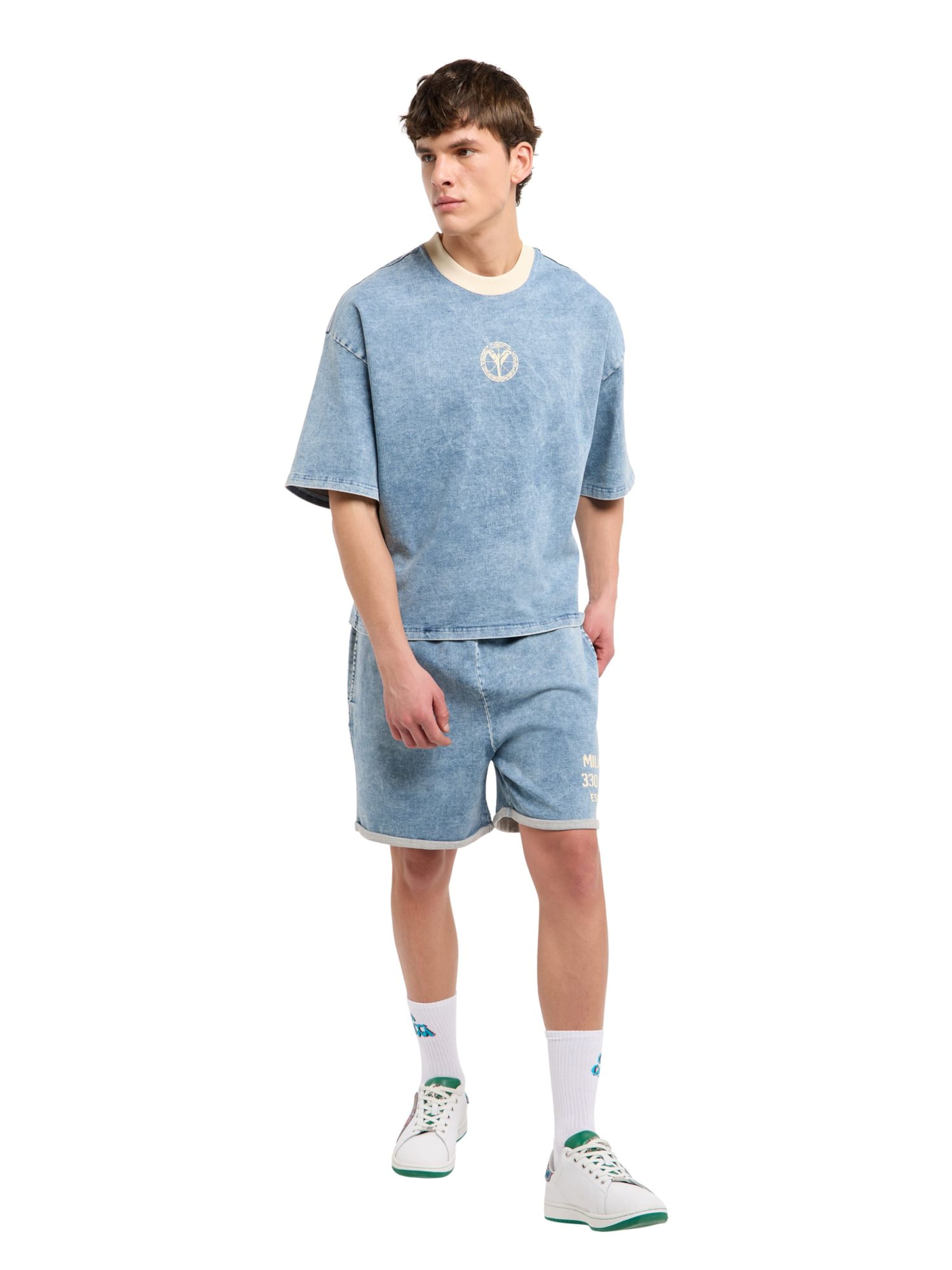 Carlo Colucci Regular Hose 'Feliziani' in Blau