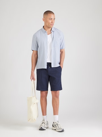 Regular Pantalon à pince bugatti en bleu