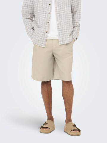 Only & Sons Wide leg Trousers 'ONSDAVES' in Grey: front