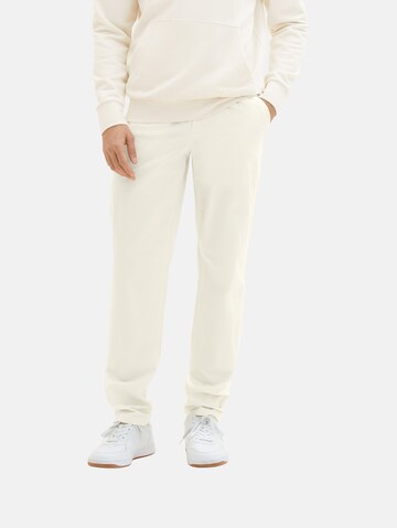 TOM TAILOR Tapered Chino trousers in Beige: front
