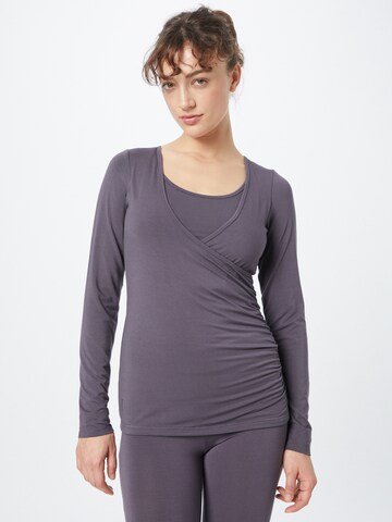 CURARE Yogawear Functioneel shirt 'Flow' in Grijs: voorkant