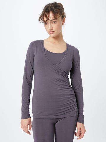 CURARE Yogawear Funkční tričko 'Flow' – šedá: přední strana