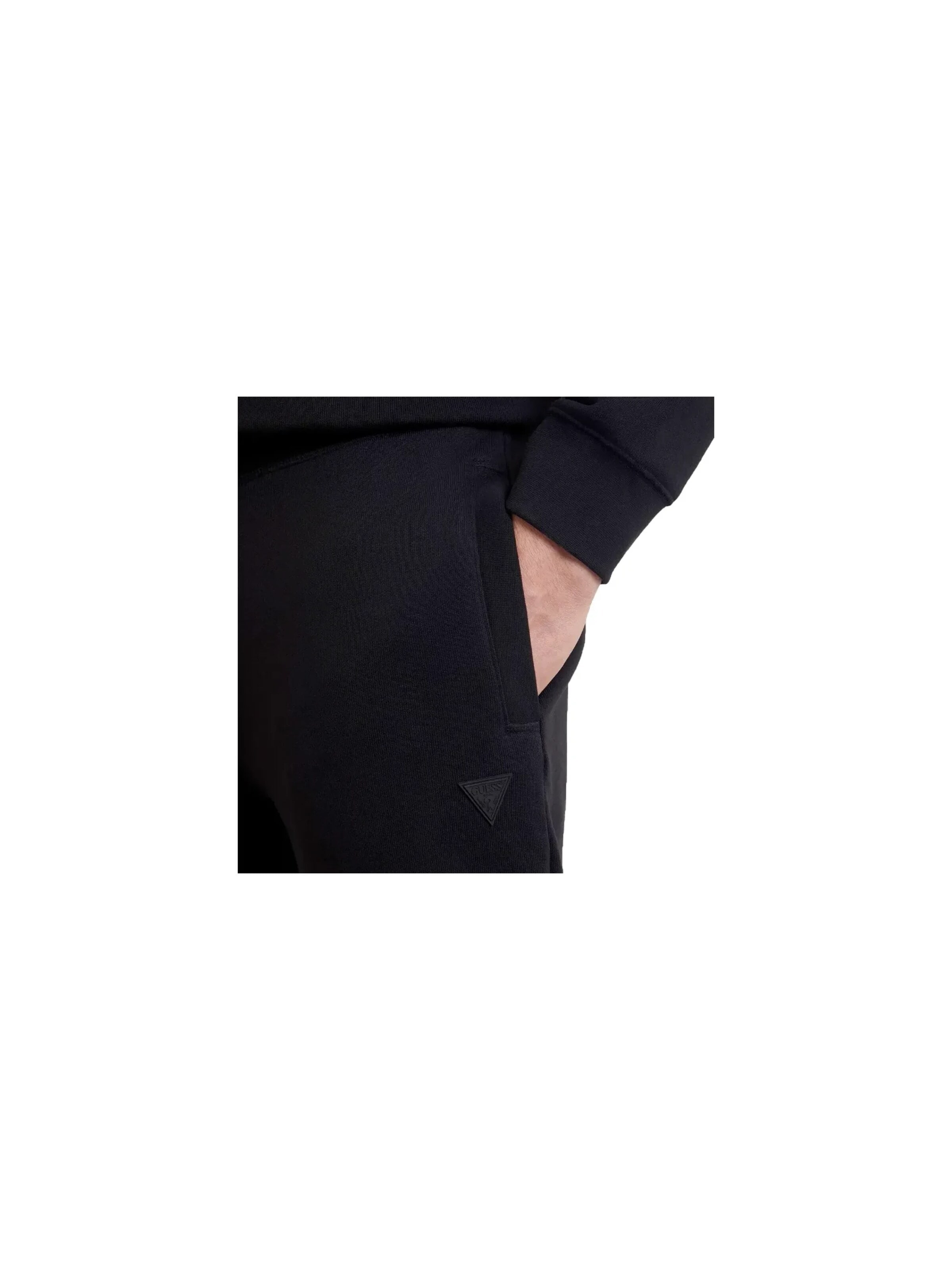GUESS - regular Pantalón deportivo 'Mini triangle' en negro