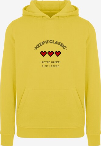 F4NT4STIC Sweatshirt 'Keep It Classic Retro Gamer 8 Bit Legend Pixel SEVENSQUARED' in Yellow: front