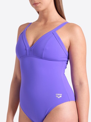 ARENA Bustier Alakformáló fürdőruha 'SHAPEWEAR C-CUP' - lila