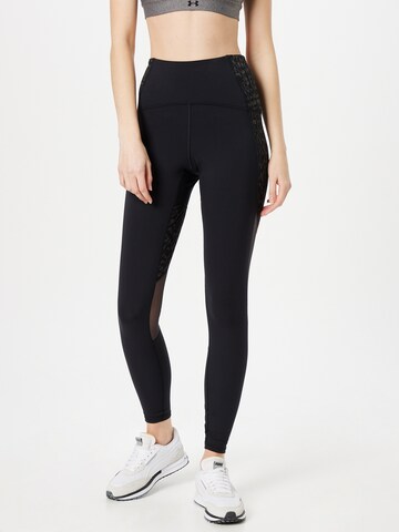 UNDER ARMOUR Skinny Workout Pants 'Novelty' in Black: front