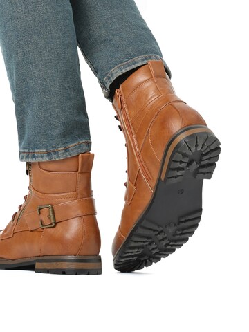 Bruno Marc Boots med snörning i brun