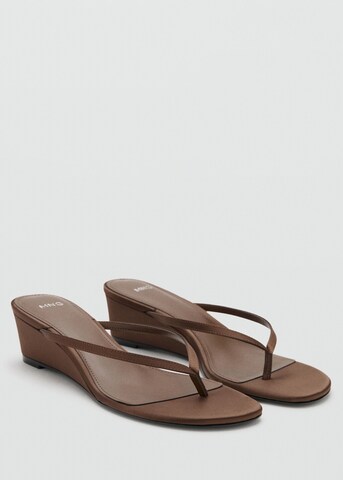 MANGO T-Bar Sandals 'Bombay' in Brown