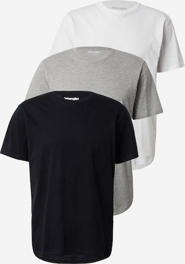 Marškinėliai iš WRANGLER, spalva – margai pilka / juoda / balta, Prekių apžvalga