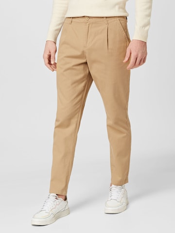 ABOUT YOU Regular Pleat-Front Pants 'Azad' in Beige: front