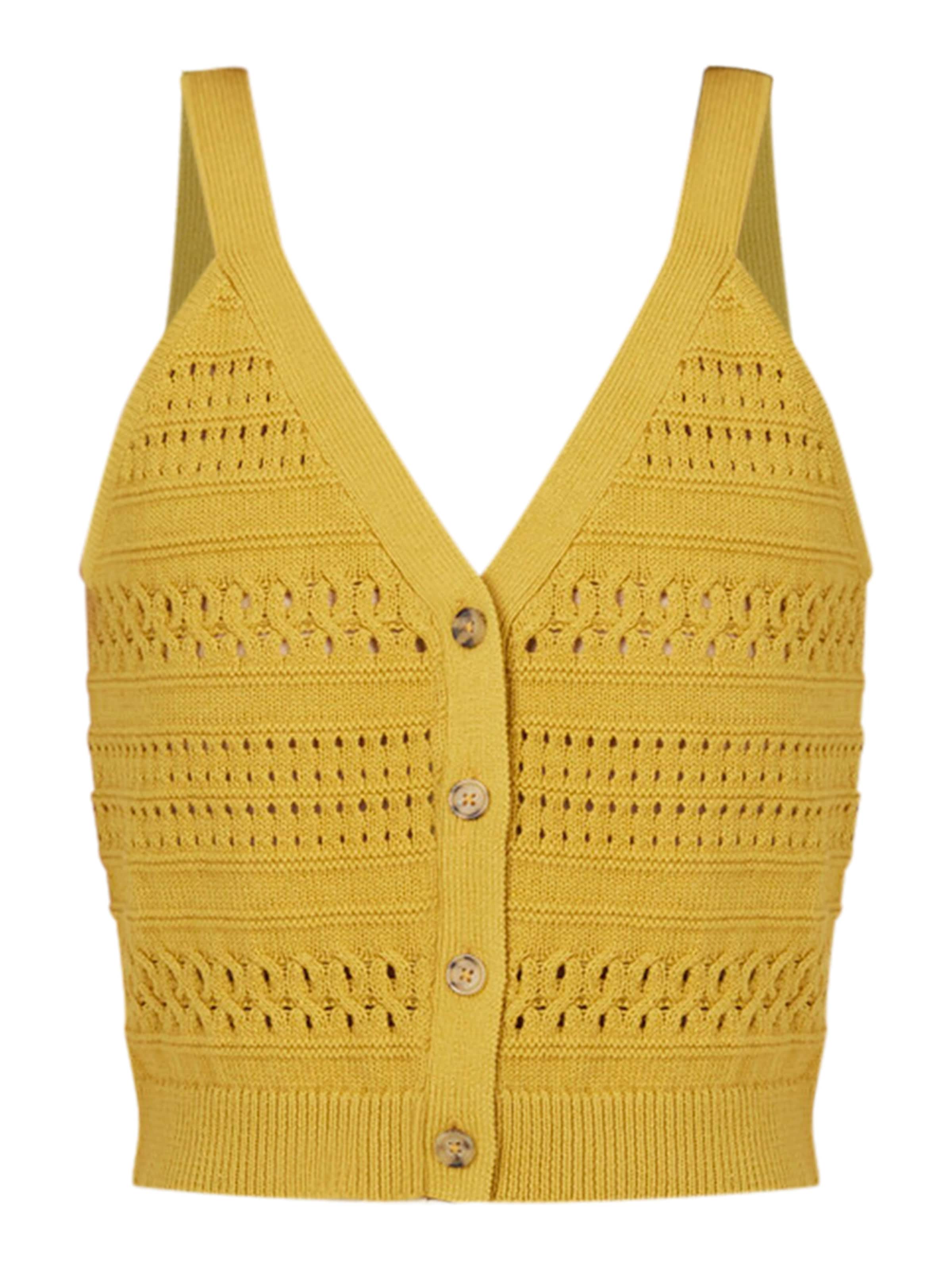 BRAVE SOUL Gebreide bodywarmer in Geel: voorkant