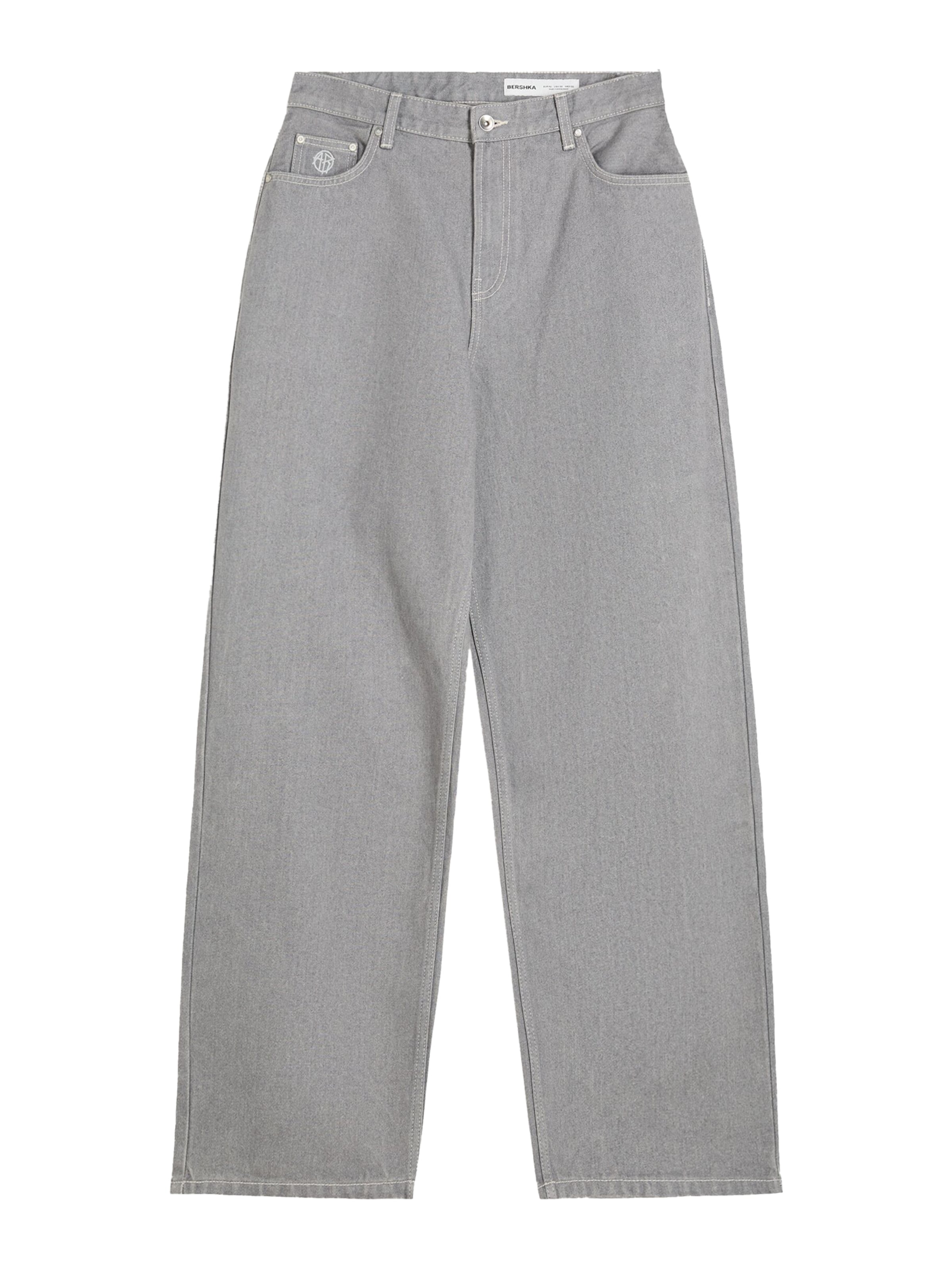 Bershka Baggy Džínsy - Sivá: predná strana