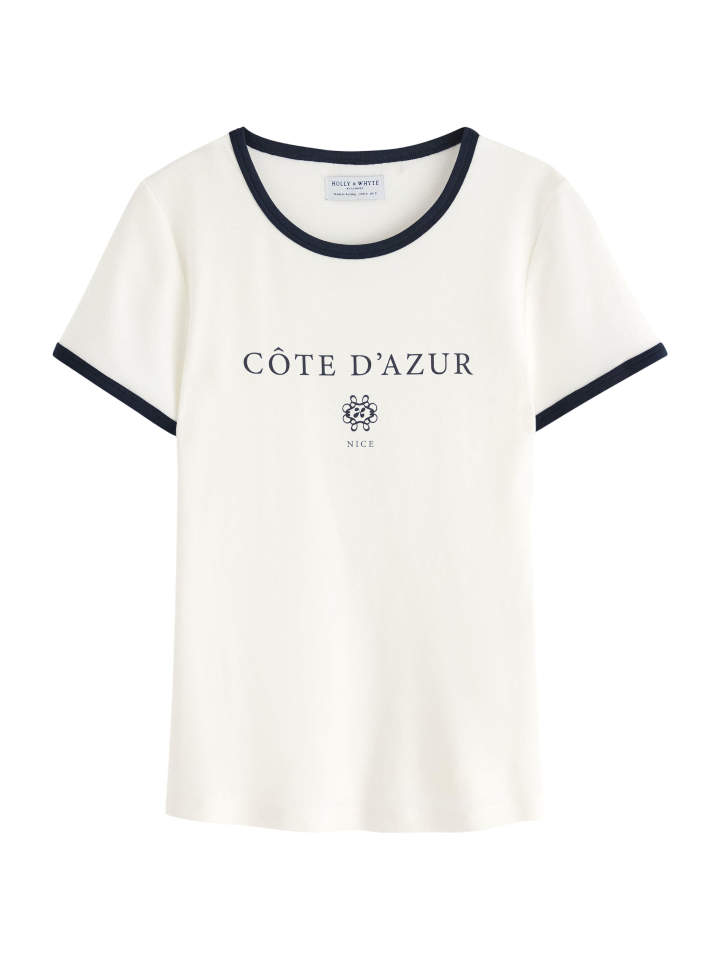 balts Lindex T-Krekls 'Carla': no priekšpuses