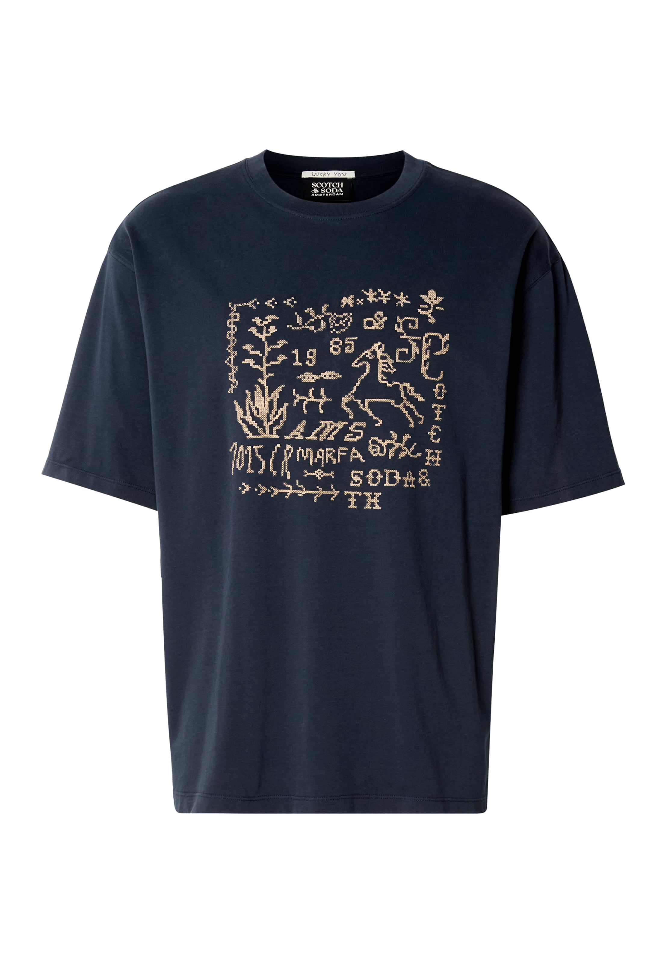 homok / tengerészkék SCOTCH & SODA Póló - S, Termék nézet
