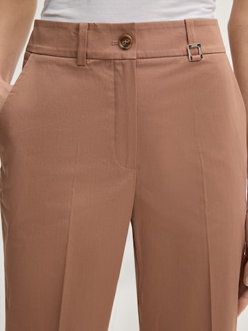 JOOP! Regular Trousers with creases 'Panna' in Brown
