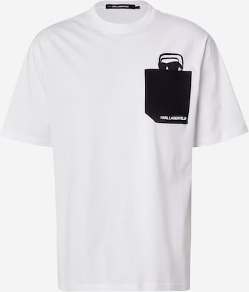 T-Shirt 'Ikon Peek-A-Boo' Karl Lagerfeld en blanc : devant
