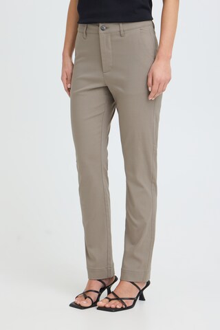 Oxmo Regular Pants ' OXKeily Straight Leg ' in Beige: front