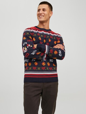 JACK & JONES Pulover 'Hoho' | modra barva: sprednja stran