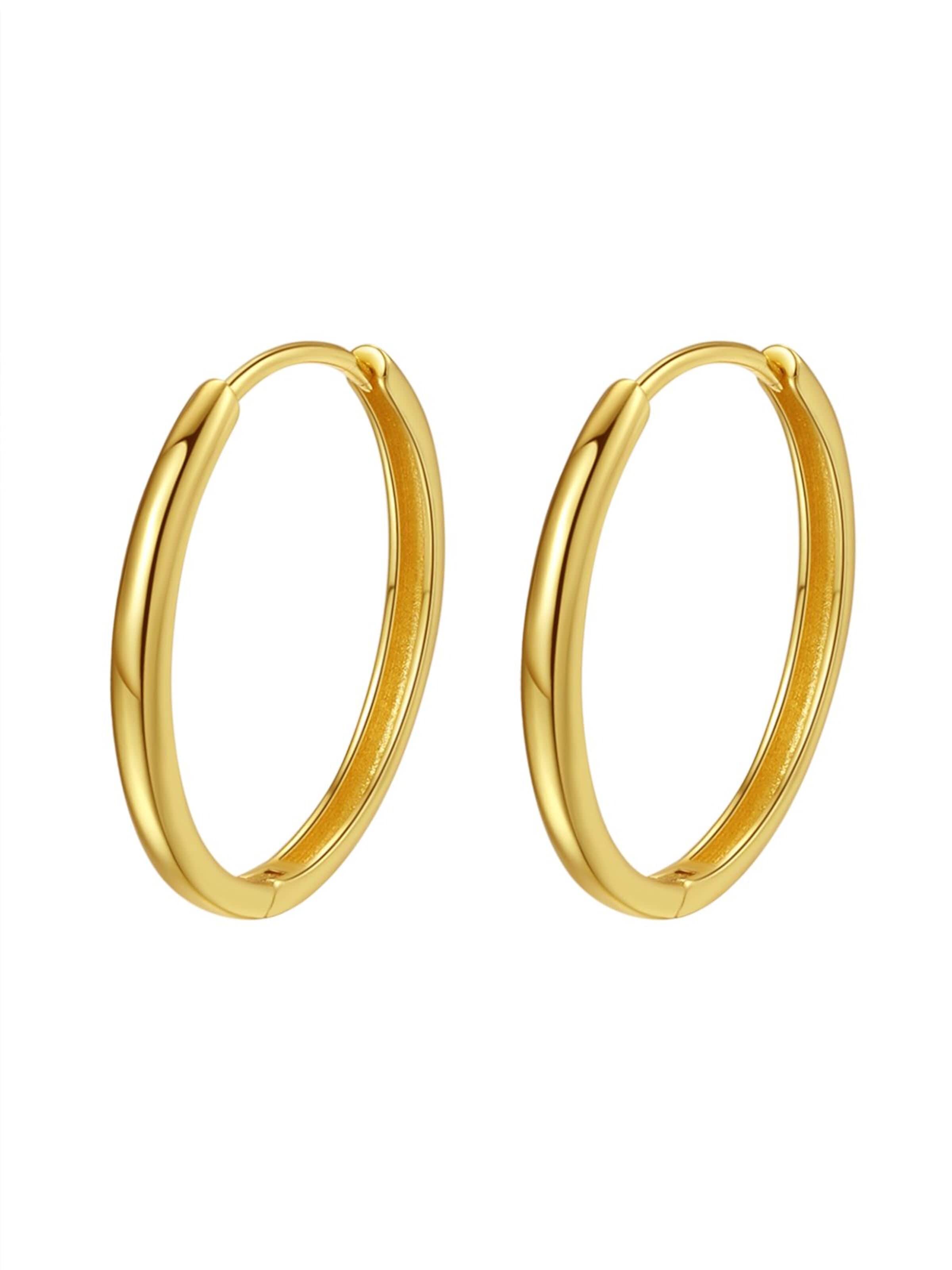 Boucles d'oreilles 'Mid Chunky' Hey Happiness en or : devant