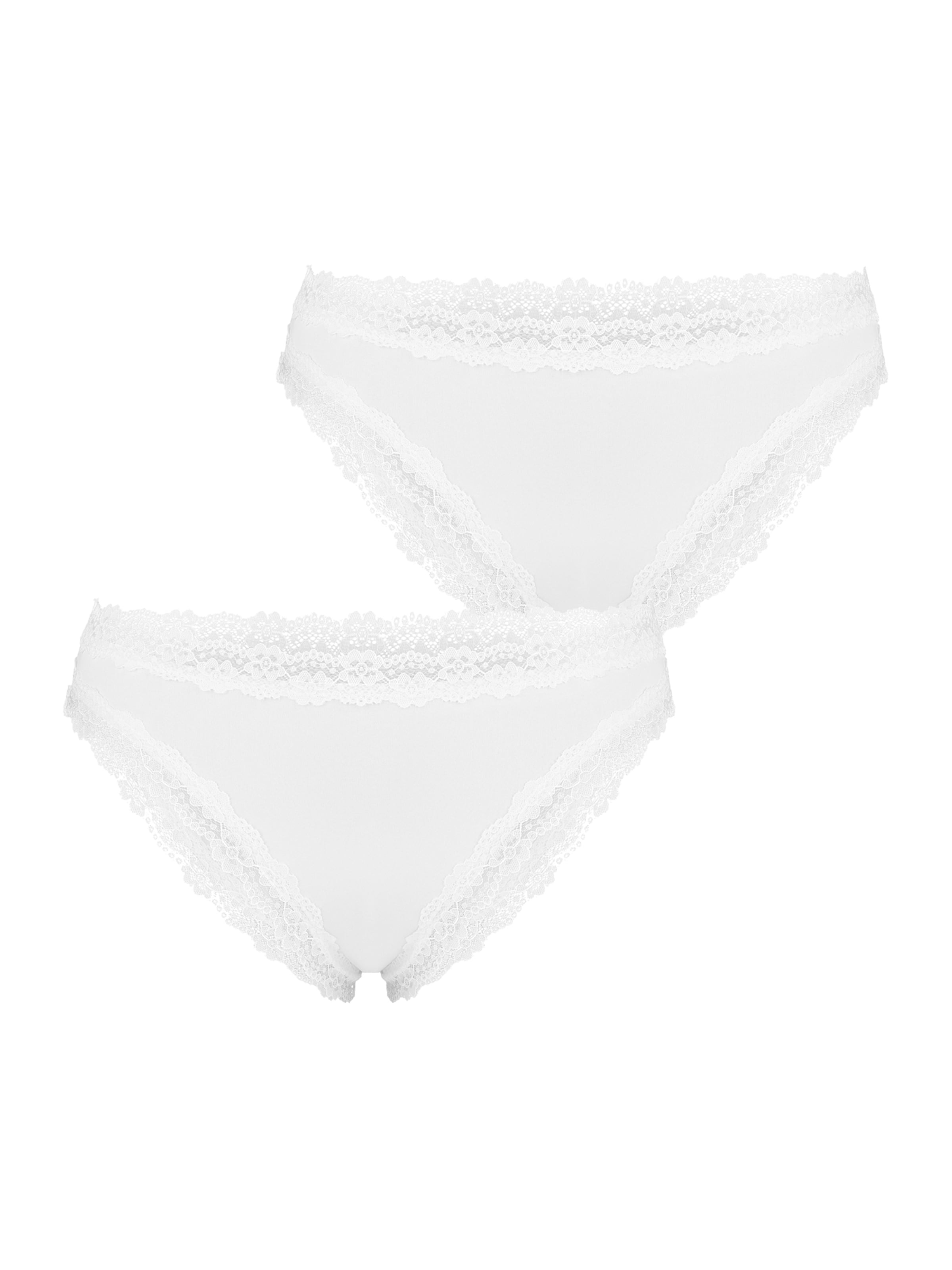 Nur Die Brasilslip ' Invisible Seamless Lace ' in Weiß: Vorderseite