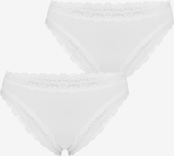 Nur Die Brasilslip ' Invisible Seamless Lace ' in Weiß: Vorderseite