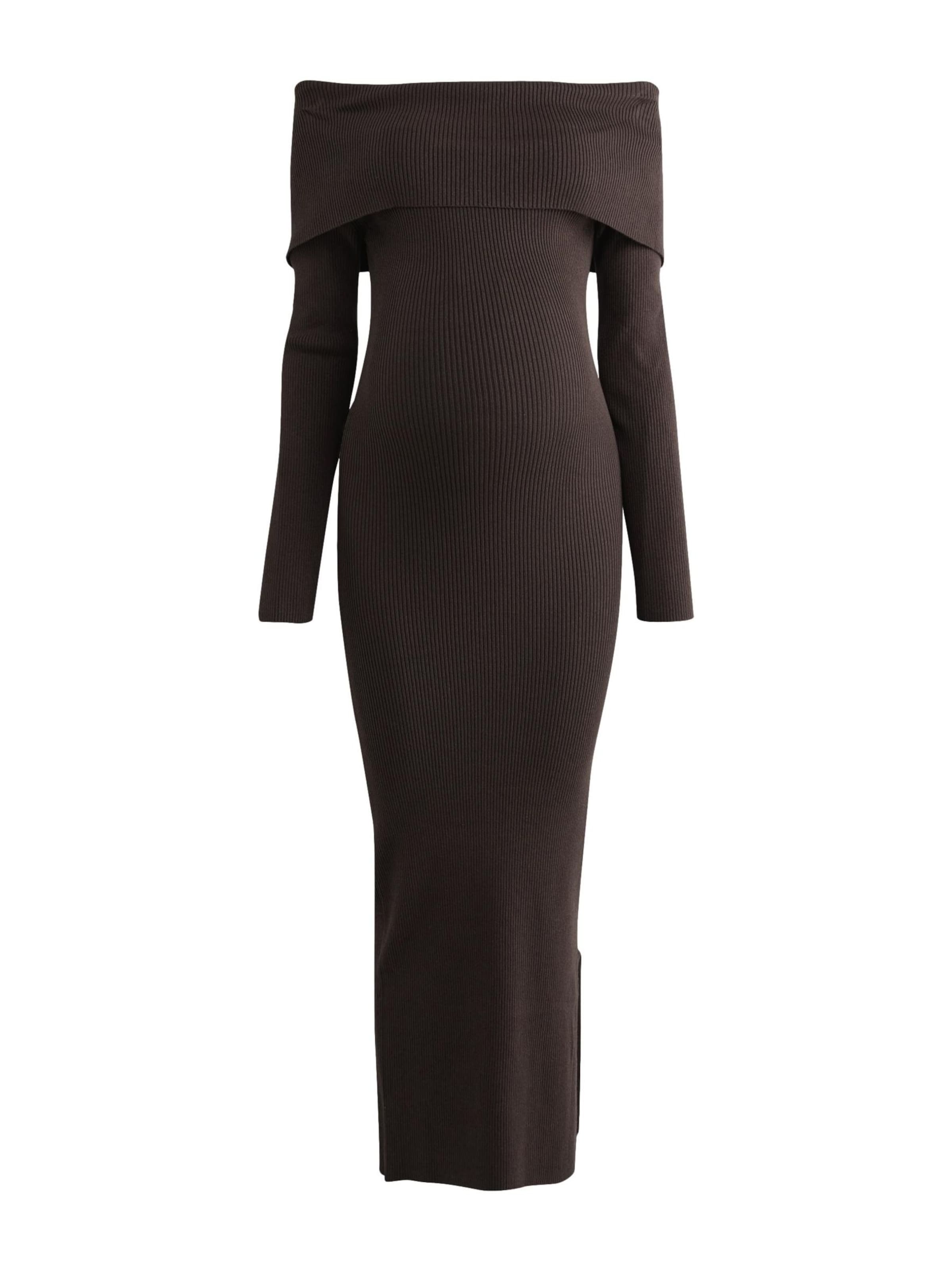 Next Úpletové šaty – hnědá: přední strana