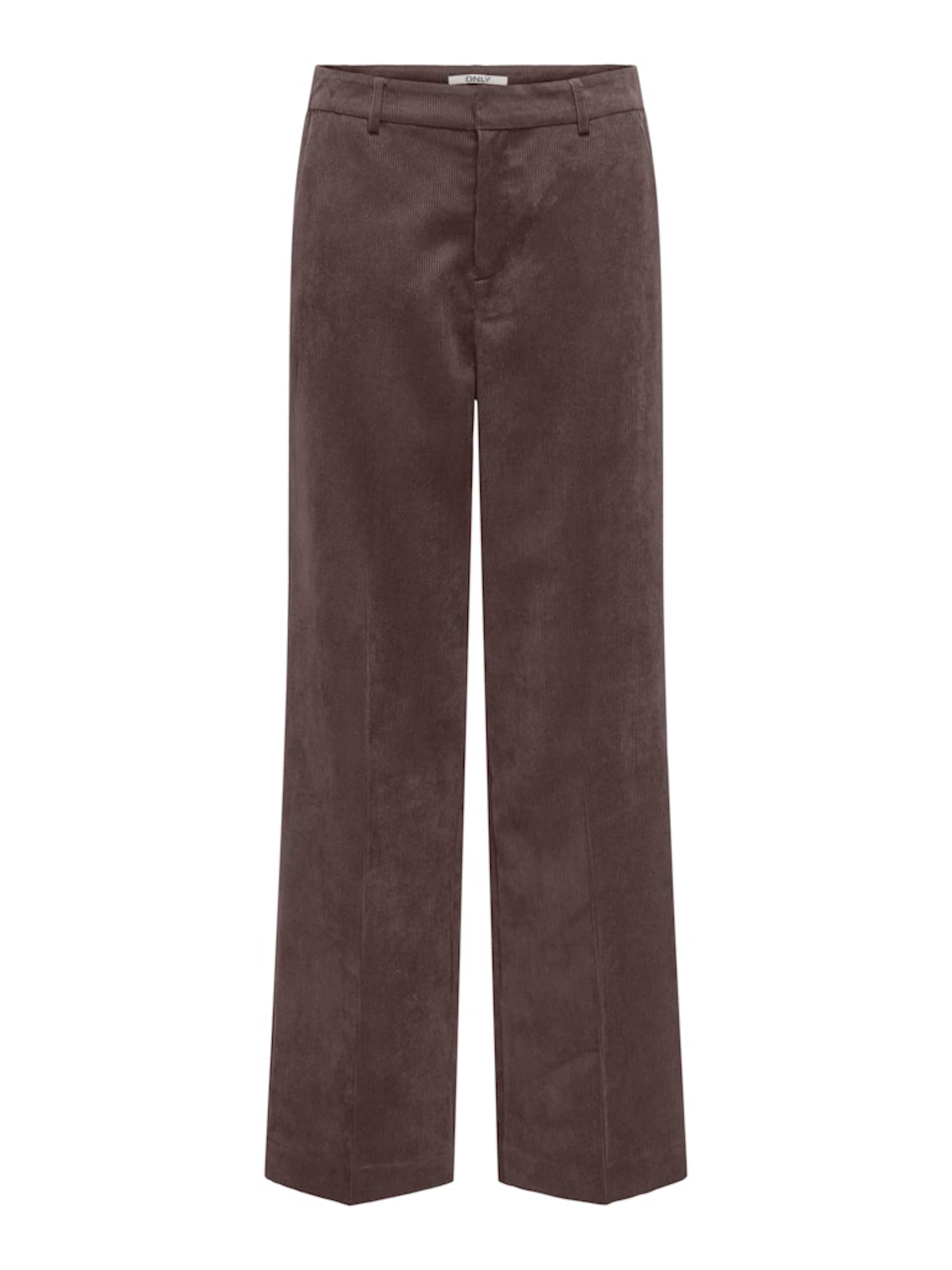 ONLY - Perna larga Calças com vincos 'ONLKATEY' em castanho: frente