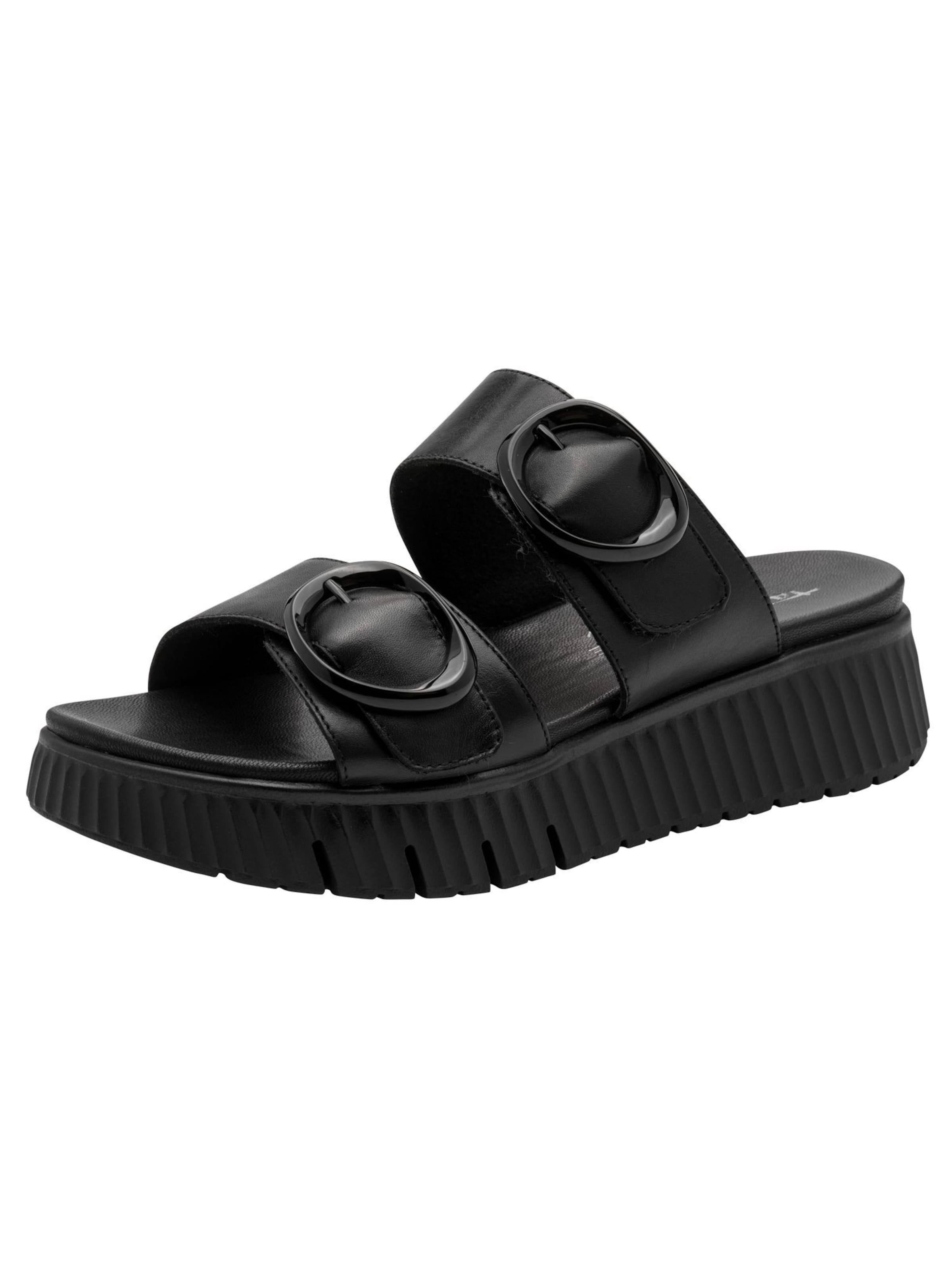 Tamaris Pantolette in Schwarz: Vorderseite