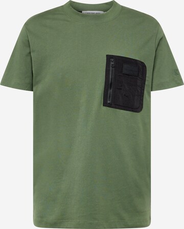 T-Shirt Calvin Klein Jeans en vert : devant