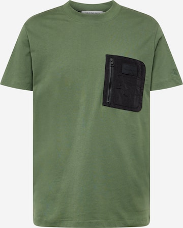 Calvin Klein Jeans Tričko – zelená: přední strana