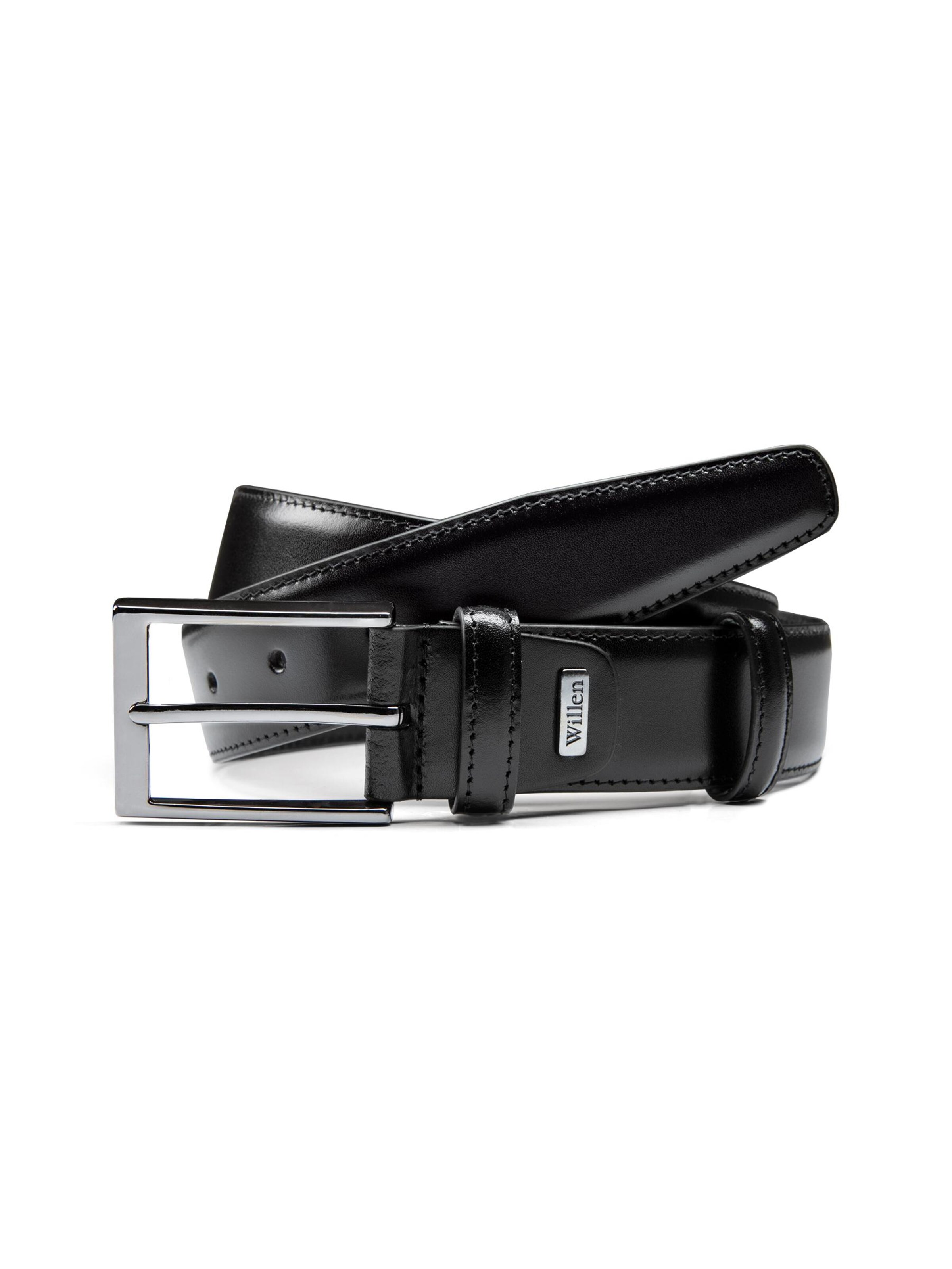 WILLEN Belt 'Businessgürtel mit Doppelschlaufe' in Black: front